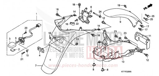 GARDE-BOUE ARRIERE SH125A de 2010